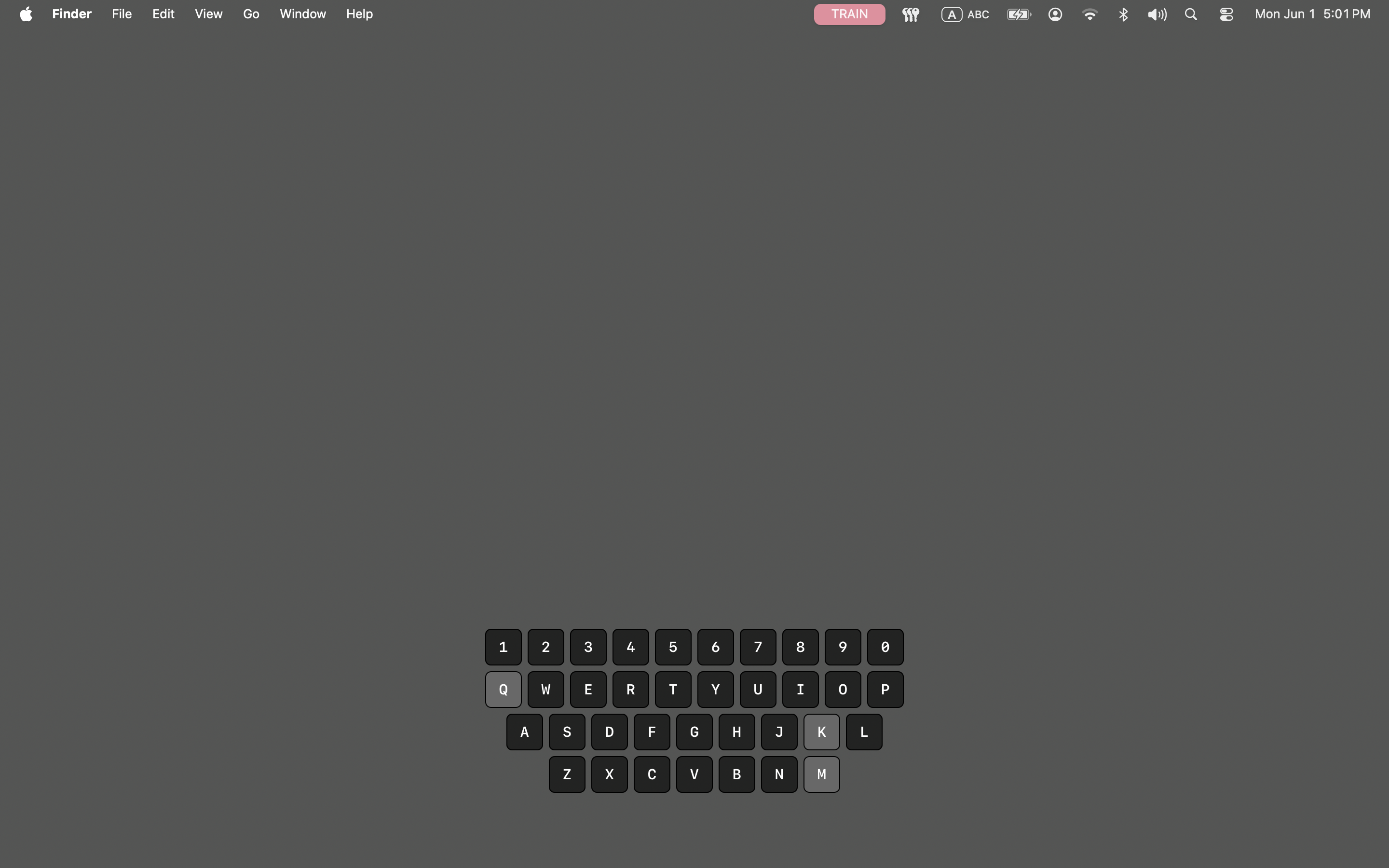Klayi training layer plugin overlay showing active keyboard input